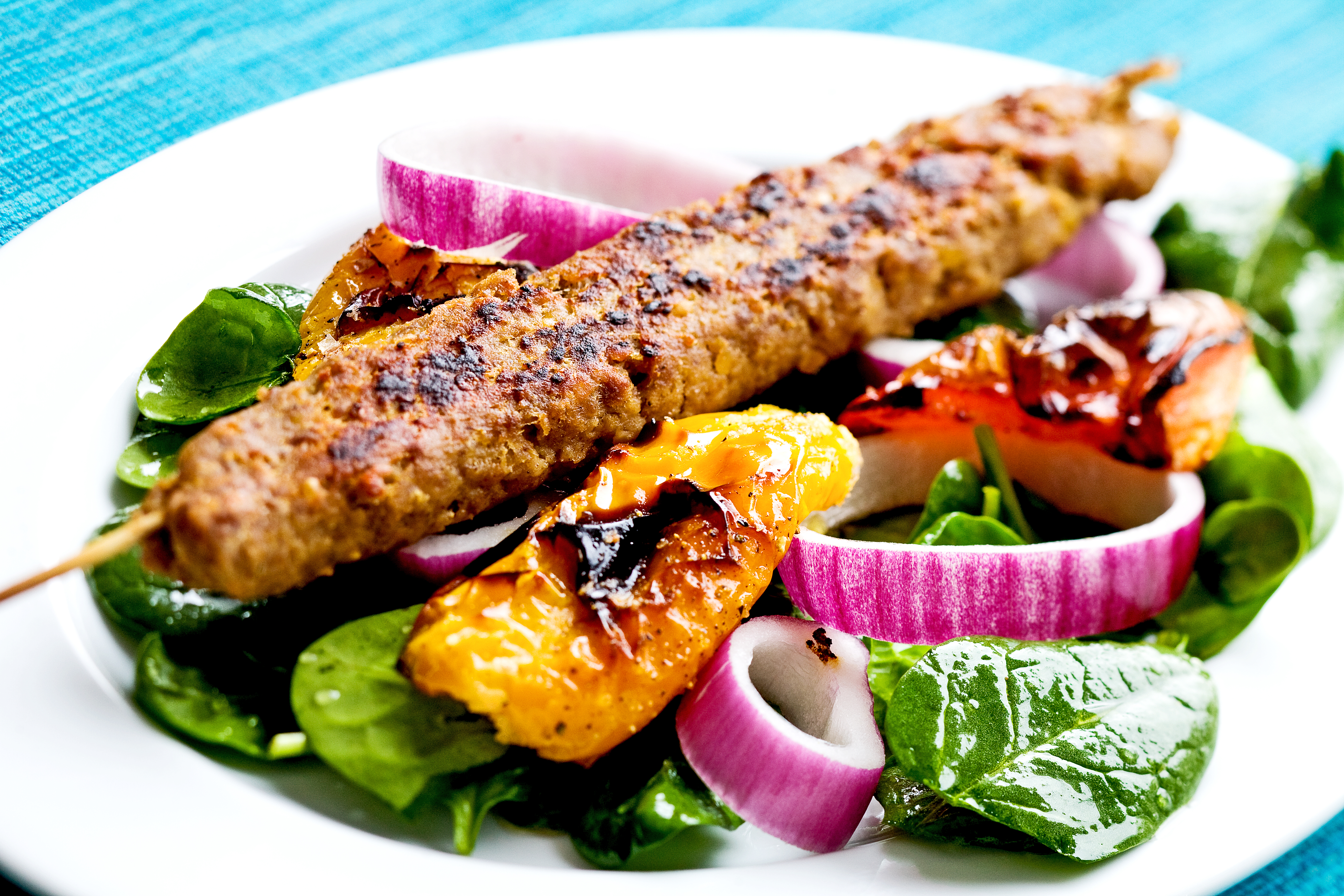 Kebabspett med rostad paprika