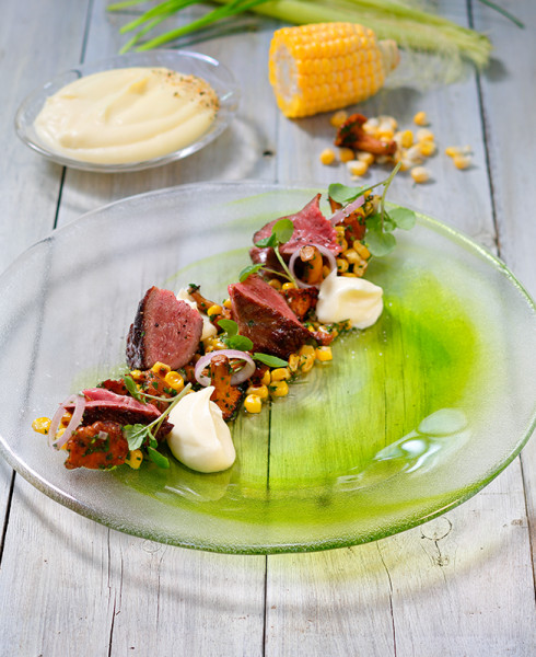 Lammrostbiff med kantareller