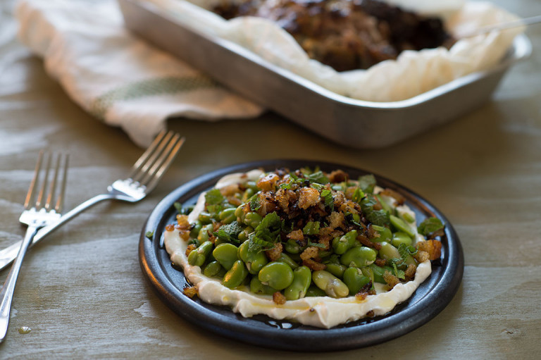 Ljummen bönsallad med yoghurt