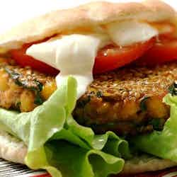 Chickpea Burger with Sesame and Basil